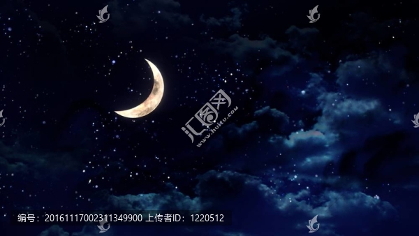 夜空中的半個月亮