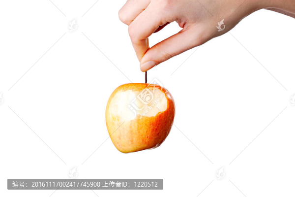 手拿著一個蘋果