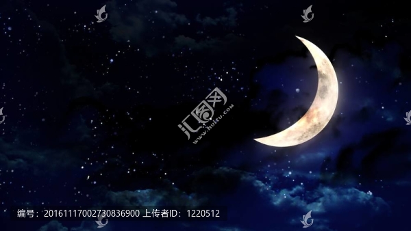 夜空中的半個月亮
