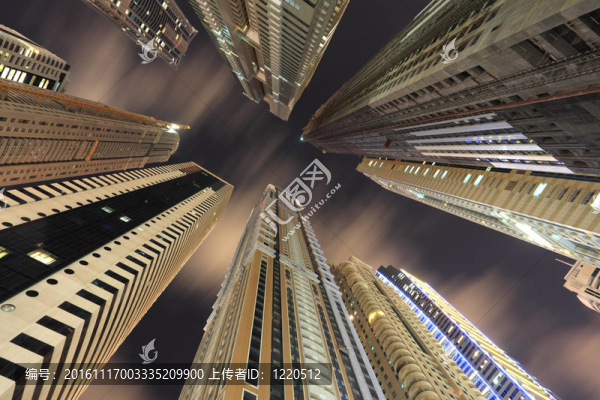 迪拜市中心的摩天大樓；阿拉伯聯(lián)合酋長(zhǎng)國(guó)