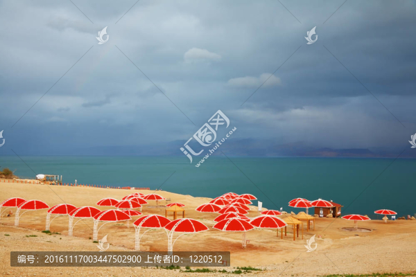 紅色雨傘與綠色海洋