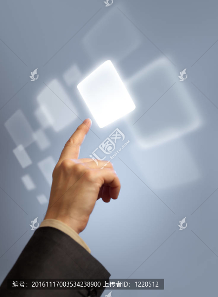 手按抽象虛擬按鈕觸摸屏