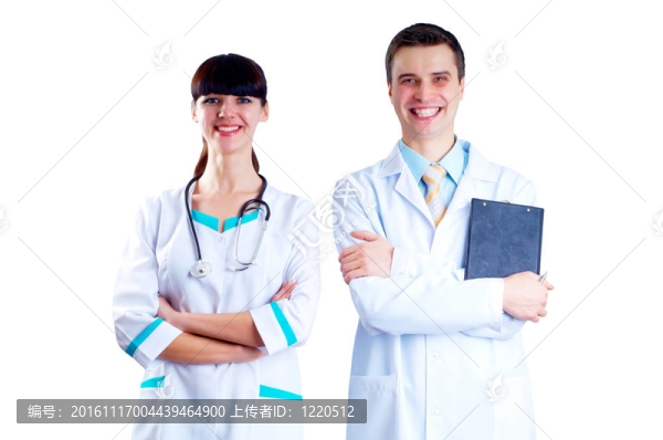 微笑的醫(yī)生在醫(yī)院背景的聽診器