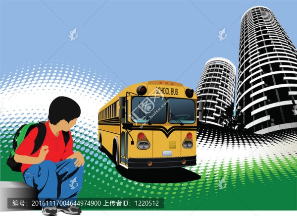 學(xué)校的男孩在等學(xué)校
