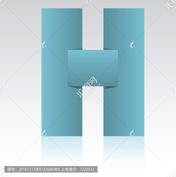 從紙上的字母H