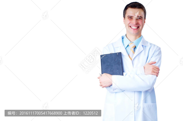 微笑的醫(yī)生在醫(yī)院背景的聽診器
