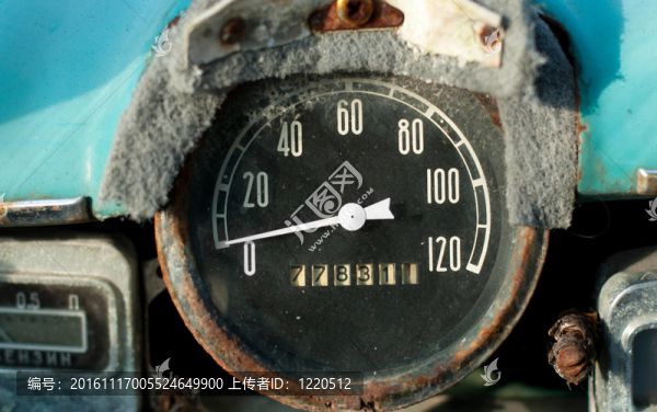 老車儀表盤的里程表