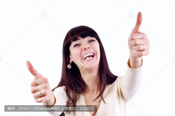 美麗的休閑幸福的女人孤立的白色背景