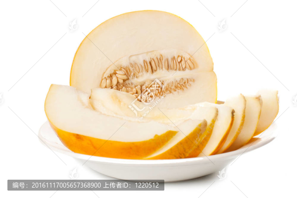 白色背景上的甜瓜