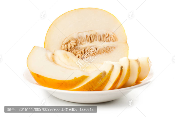 白色背景上的甜瓜