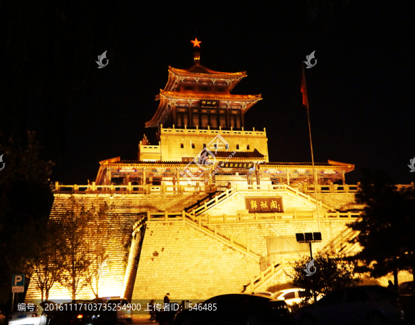 解放閣夜景,濟(jì)南