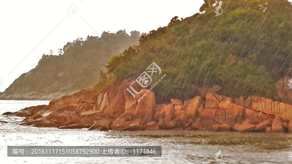 雨景,海景
