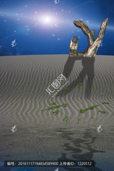沙漠中手工雕刻的時(shí)鐘