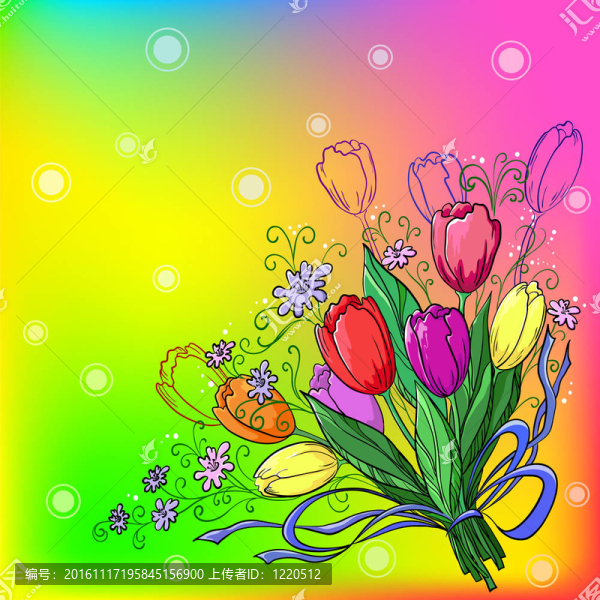 花卉；郁金香；背景