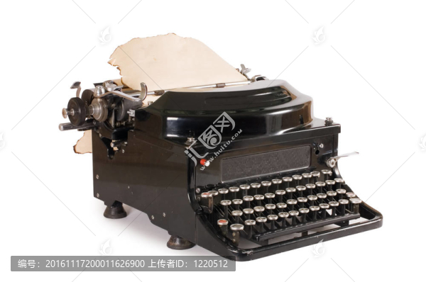 白色背景的老式打字機