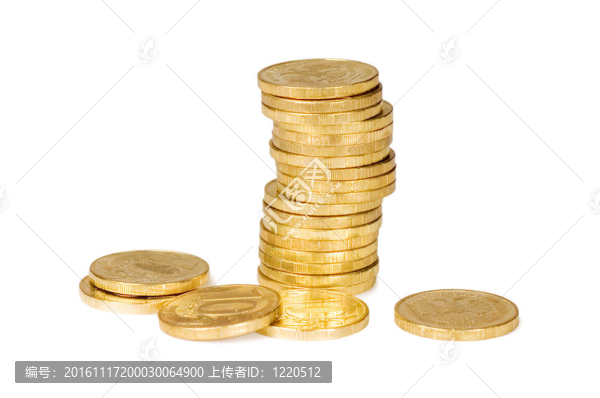 白色背景下的金幣