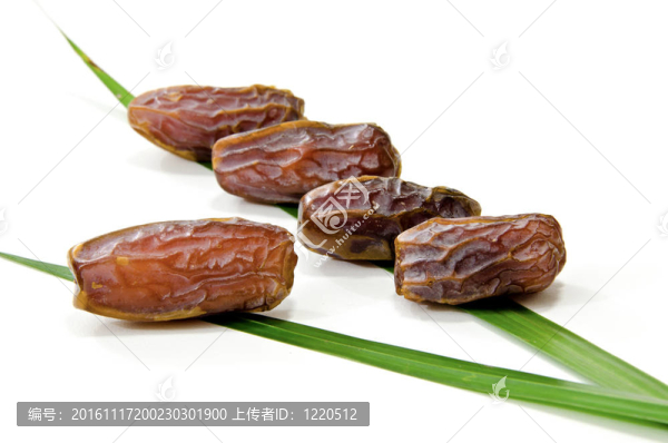 在白色背景上分離的棗果