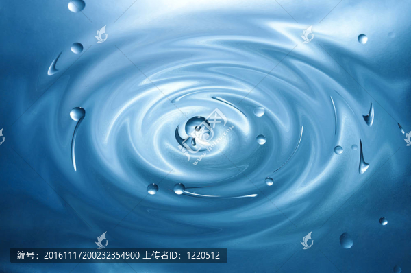 藍(lán)色抽象背景上的水滴