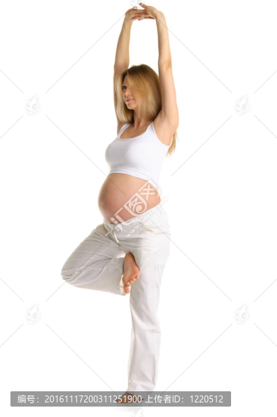 孕婦練瑜伽；站立