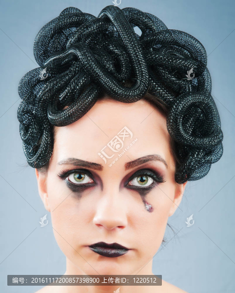 女人描繪概念和邪惡（Medusa,Gorgon）