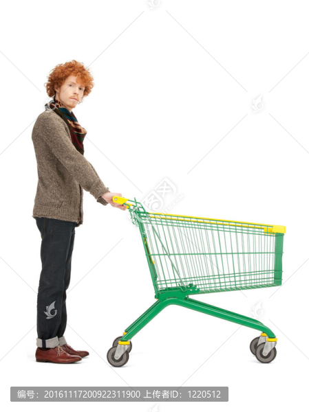 帶購物車的人