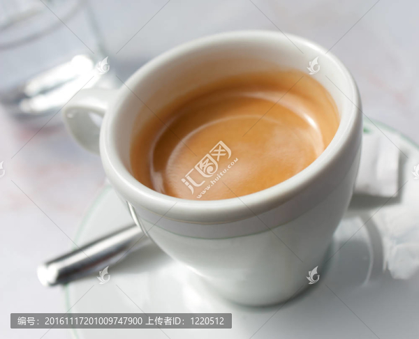 咖啡杯的特寫