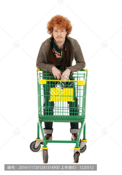帶購物車的人