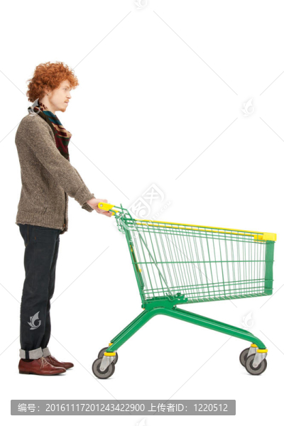 帶購物車的人