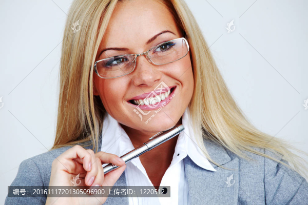 戴眼鏡的女商人