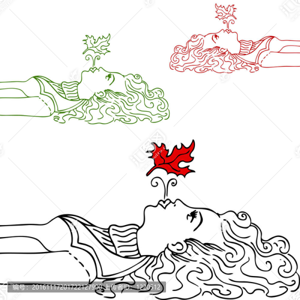 女孩在空氣中吹葉