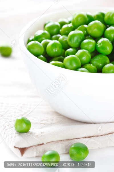 綠色的豌豆。