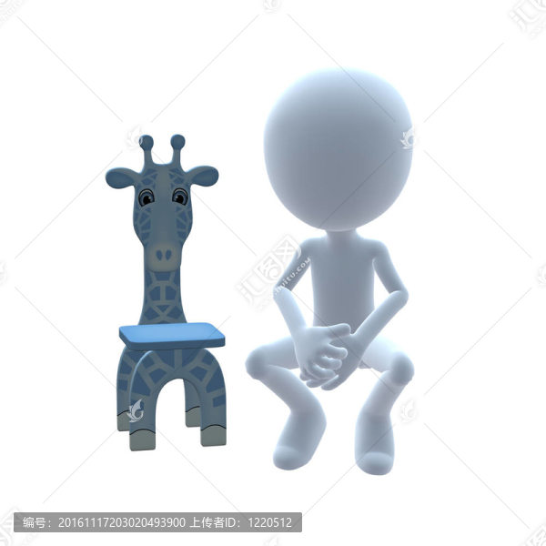 3D家伙長頸鹿兒童椅