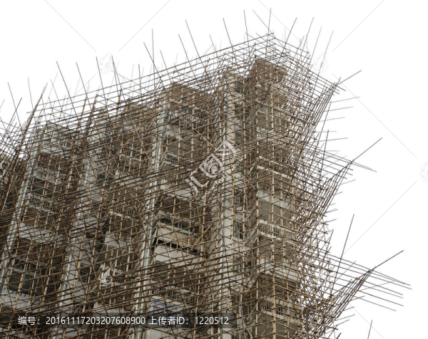 建筑施工現(xiàn)場(chǎng)的竹腳手架