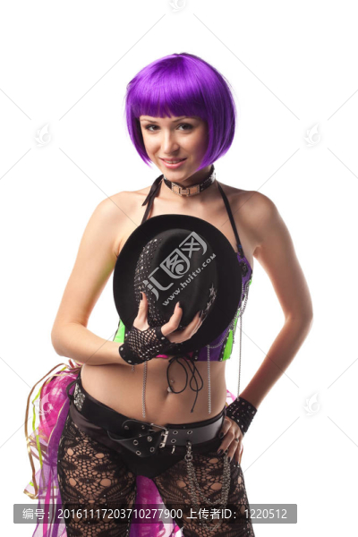 與帽子的顏色緊身衣美女舞蹈