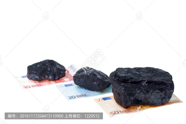 煤；碳塊和鈔票