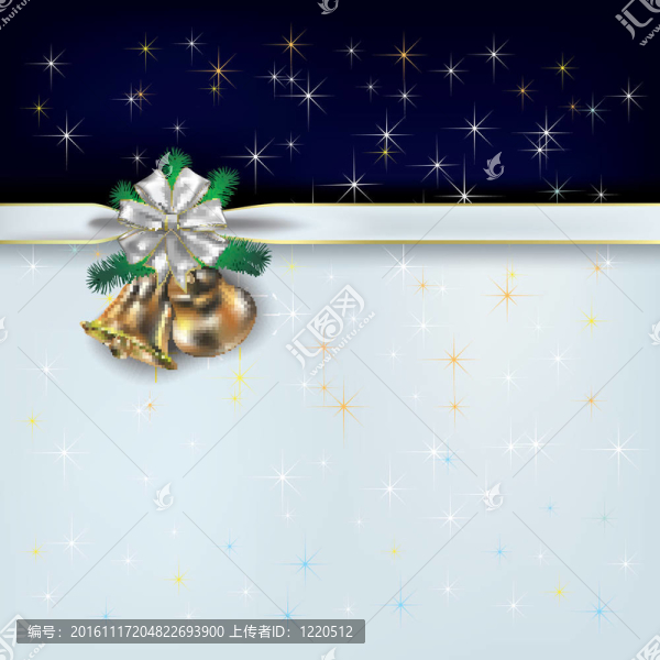帶禮物絲帶和鈴鐺的圣誕祝福