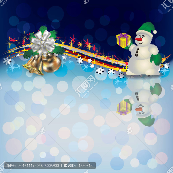 圣誕背景與雪人和鈴聲
