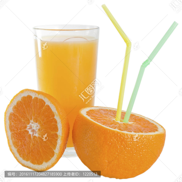 橙色的玻璃和果汁