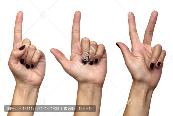 女性手倒計(jì)時(shí)手勢(shì)