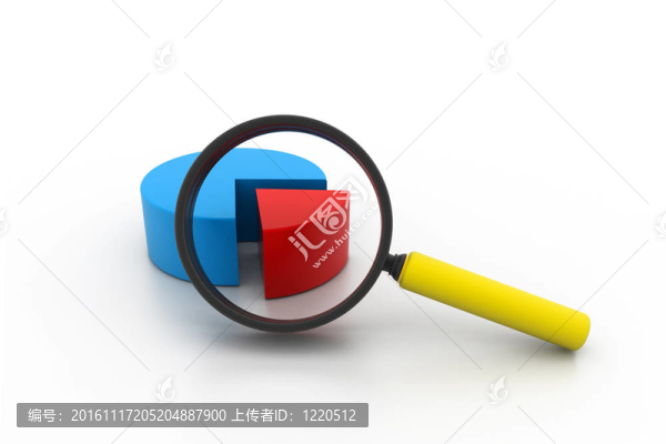 商業(yè)圖表和放大玻璃