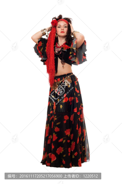 黑色裙子上的一個(gè)女人。分離