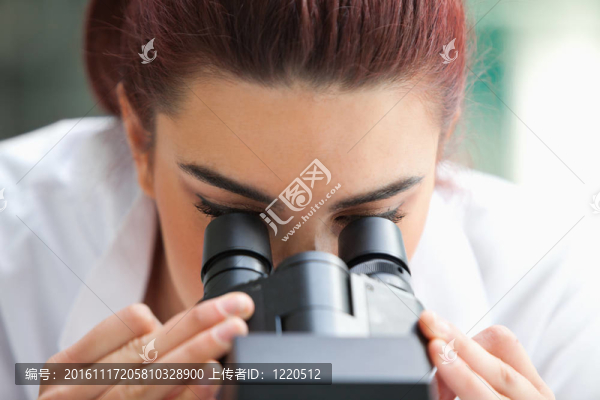 科學家在顯微鏡下仔細觀察
