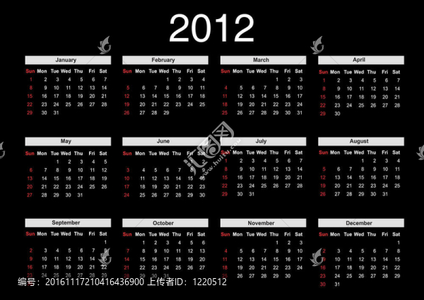 2012日歷