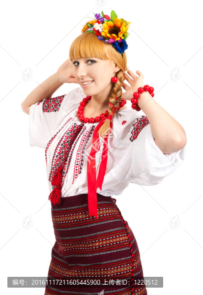 漂亮女人穿著烏克蘭民族服裝