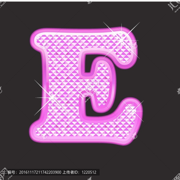 E字母粉紅色bling少女
