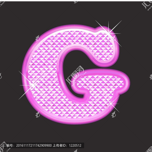 G字母粉紅色bling少女