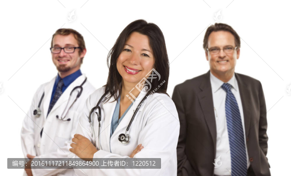 白人背景的醫(yī)生或護(hù)士組