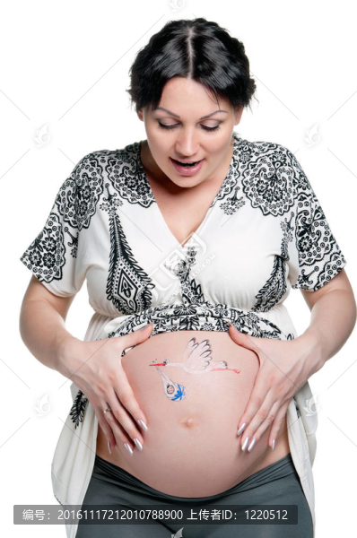 肚子畫畫