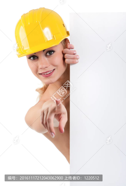 帶空白的年輕女人
