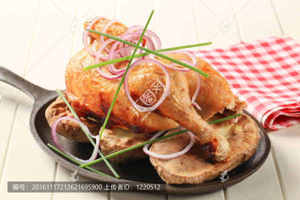 烤雞肉和土豆